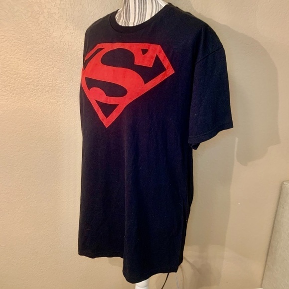 Superman T-Shirt XL Black 100% Cotton Red Superman Emblem Oversized Unisex - Picture 5 of 13